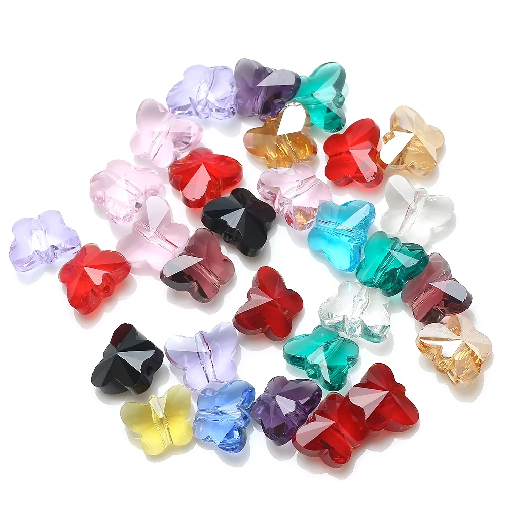 10MM/14MM Butterfly Beads Glass Crystal Beads Wholesale For DIY