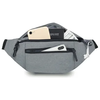 Unisex Multi-Function Outdoor Leisure Waist Bag Waterproof Fanny Pack Zipper Custom Logo Travel Crossbody Bag Sports Hiking