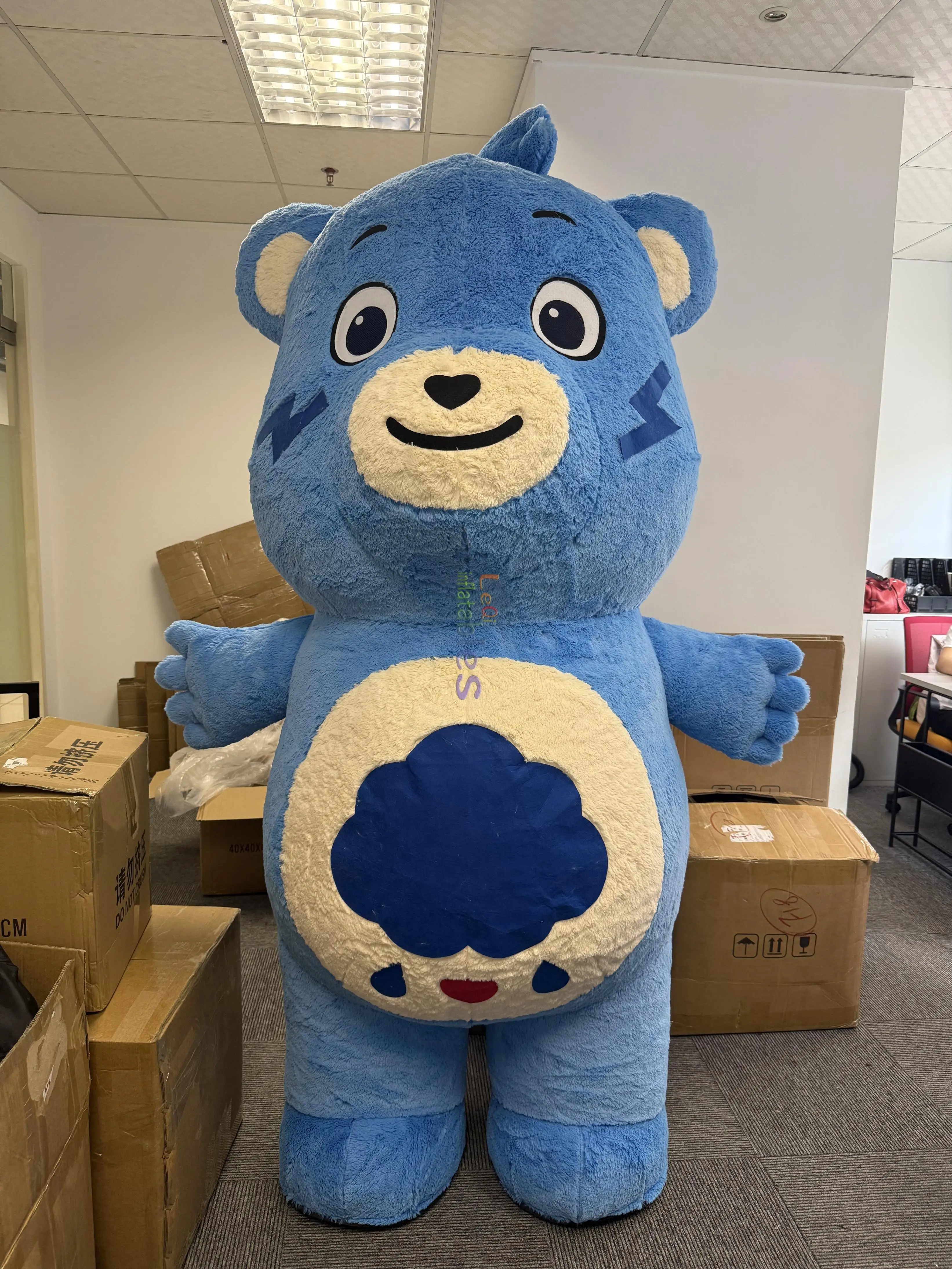 2m rainbow Bear Blue Color Inflatable Care Bear Theme Party Kids