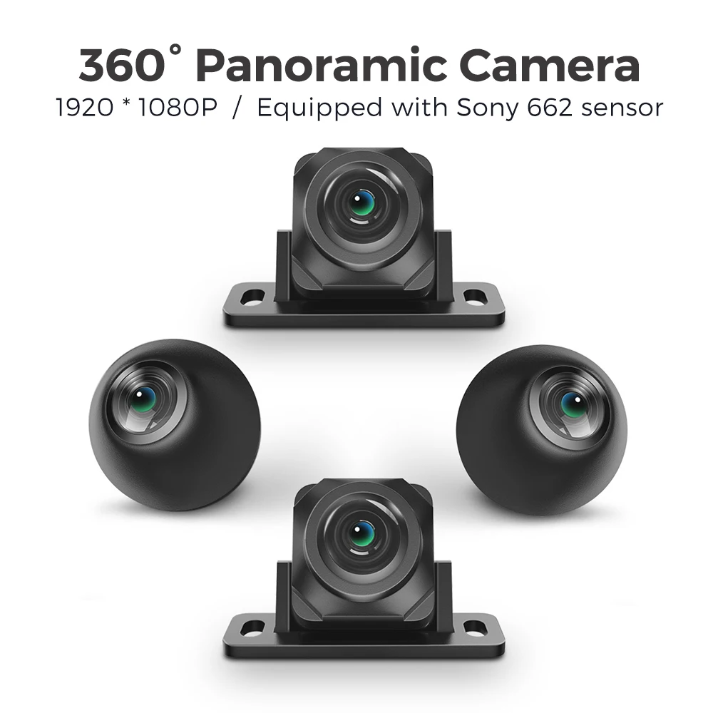 DUDUAUTO 360 Panoramic Camera Bird Eye Camera for Car Radio Screen Universal Sony 662 1080P High Definition