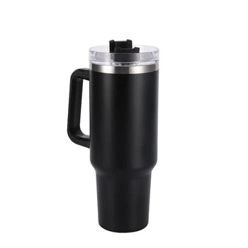 customization  colorful vacuum insulated metal travel car 40 oz glass Stainless coffee mug with handle