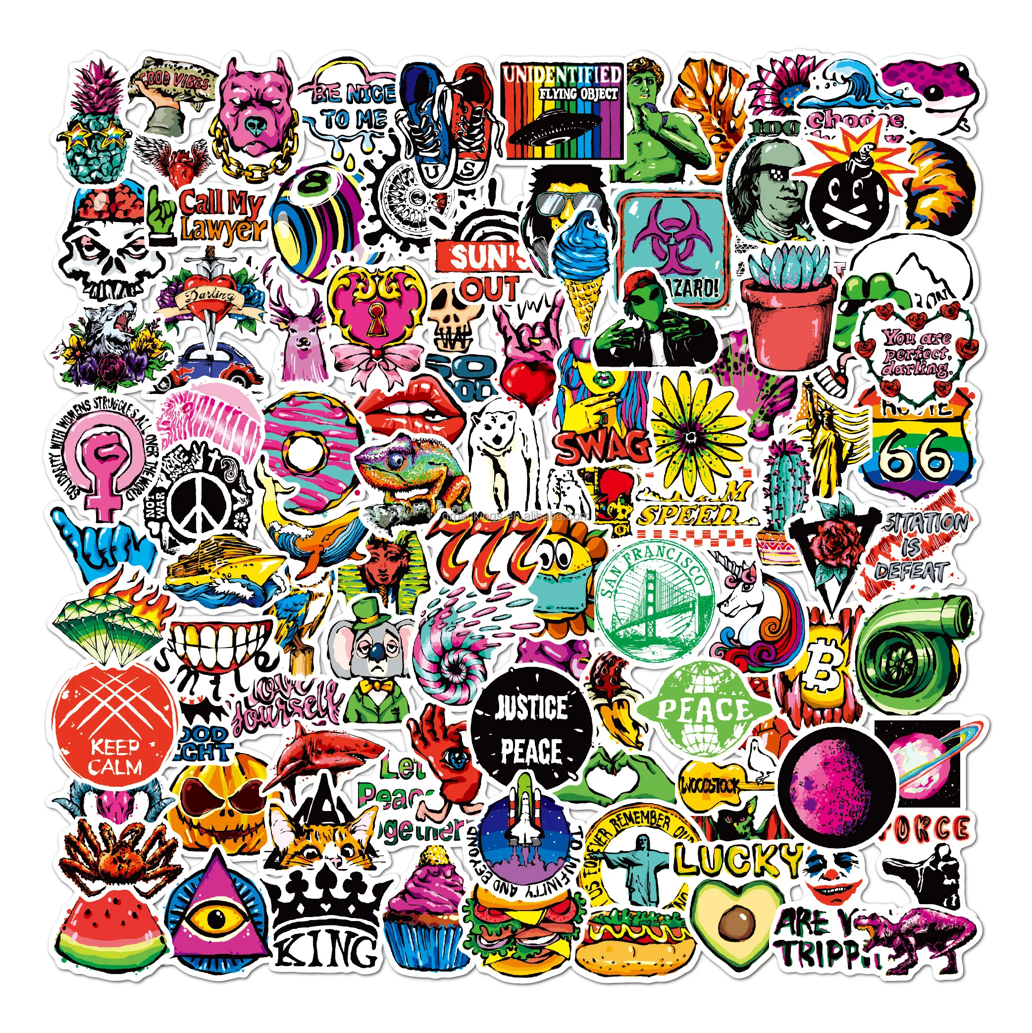 100p Character Vinyl Sticker Pack for DIY Decor & More