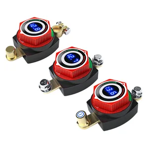 Digital Display Rotary Switch 90 Degree Battery Disconnect Switch with LED Voltmeter 1NO Screw Terminal for Marine Automotive