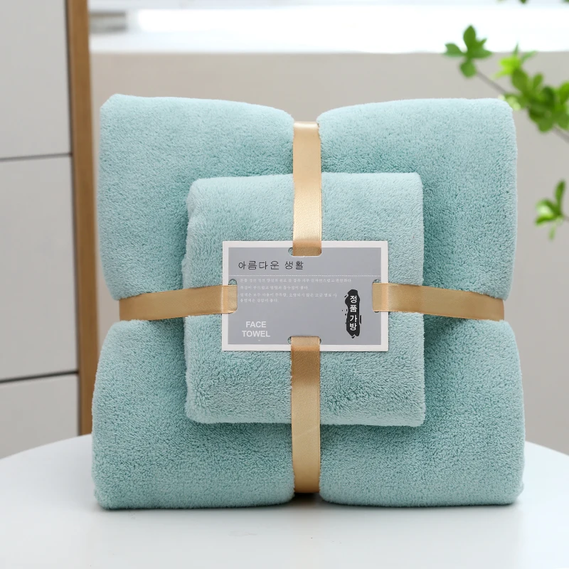 Coral Velvet Large Size Microfiber Bath Towel Set Lint Free Bath Towel