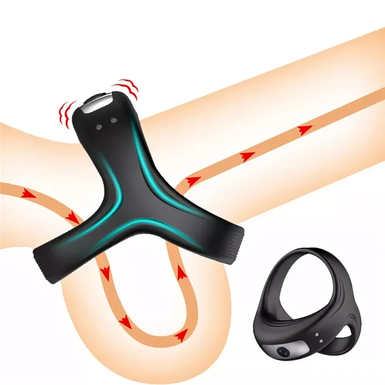 mens vibrating cock ring Dual-loop Silicone Vibrating Cock Ring for Men – Xinghaoya