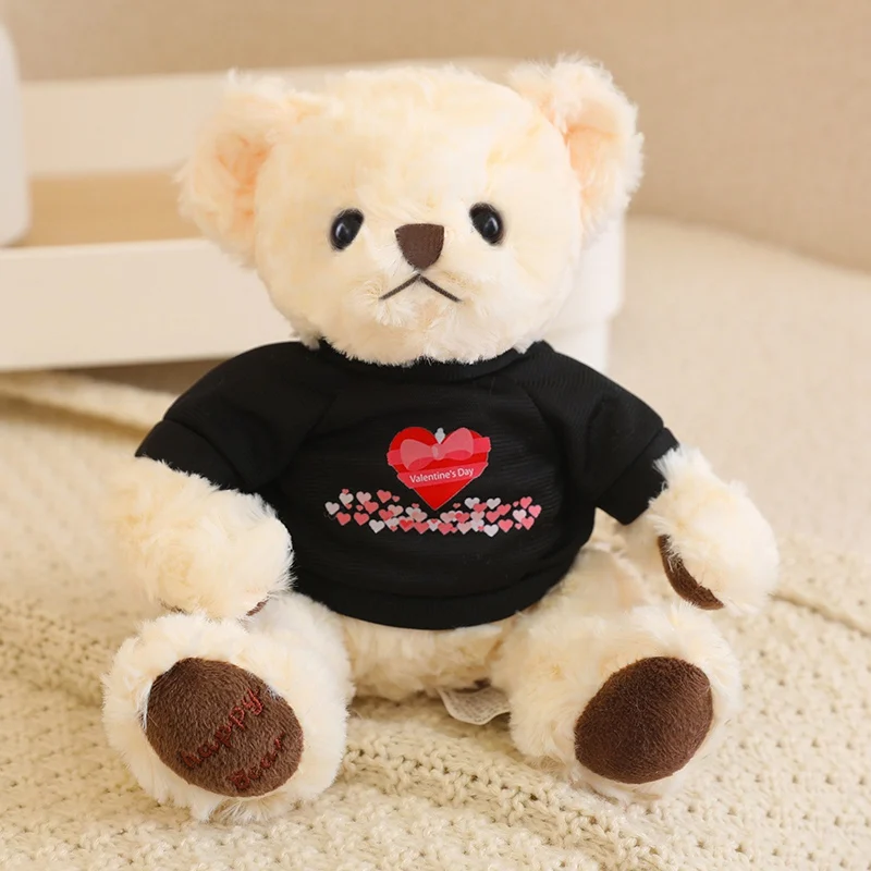 Wholesale 20cm Small Size Teddy Bear with T-shirt Twelve Colors Custom Cheap Stuffed Animal Plush Bear PP Cotton Filling