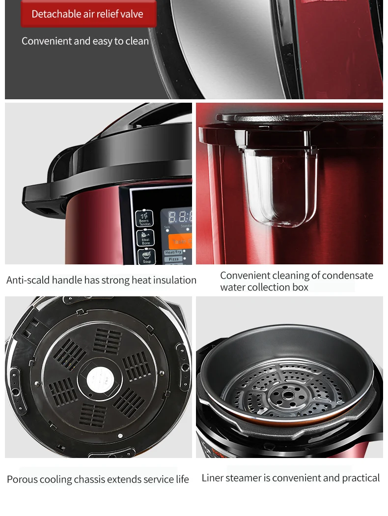 4l 5l 6l 8l Electric Pressure Cookers Aluminum Non Stick Coating Home