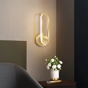Modern Nordic Luxury Led Round Wall Light Fixtures Bedside Background Wall Living Room Decor Wall Lamps for Indoor Home Hotel