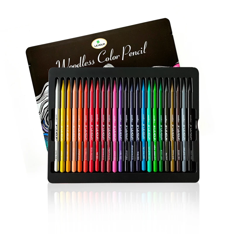 Leadur наборы цветных карандашей без дерева для студентов начинающих взрослых цветные карандаши рисования