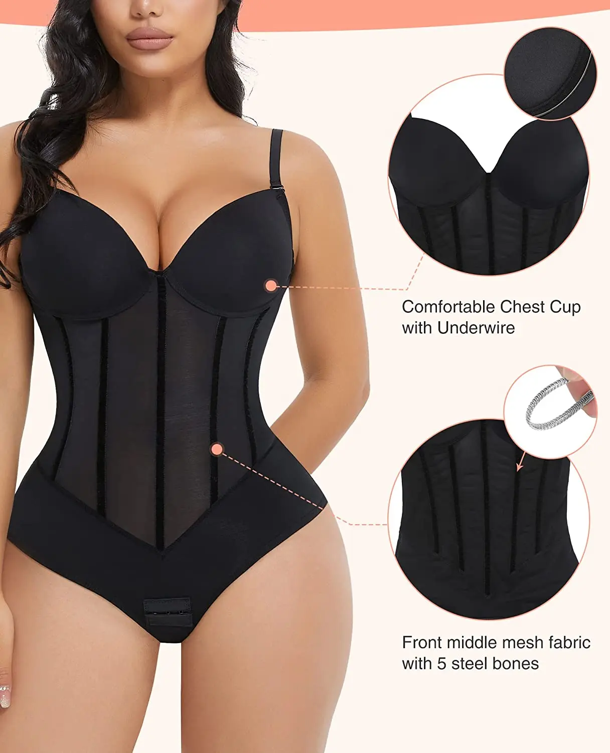 HOT SALE HEXIN Custom Wholesale Thong Slimming Sexy Crossdresser Lace Women Bodysuits Shapewear