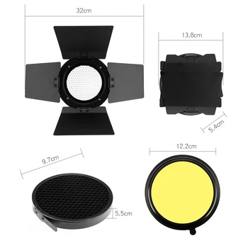 Godox BD-03 4 Color Piece Honeycomb Grid Barn Door Flash Accessories  for Photo Studio Flash Godox K-150 K-180 250SDI 300SDI E25 detail image