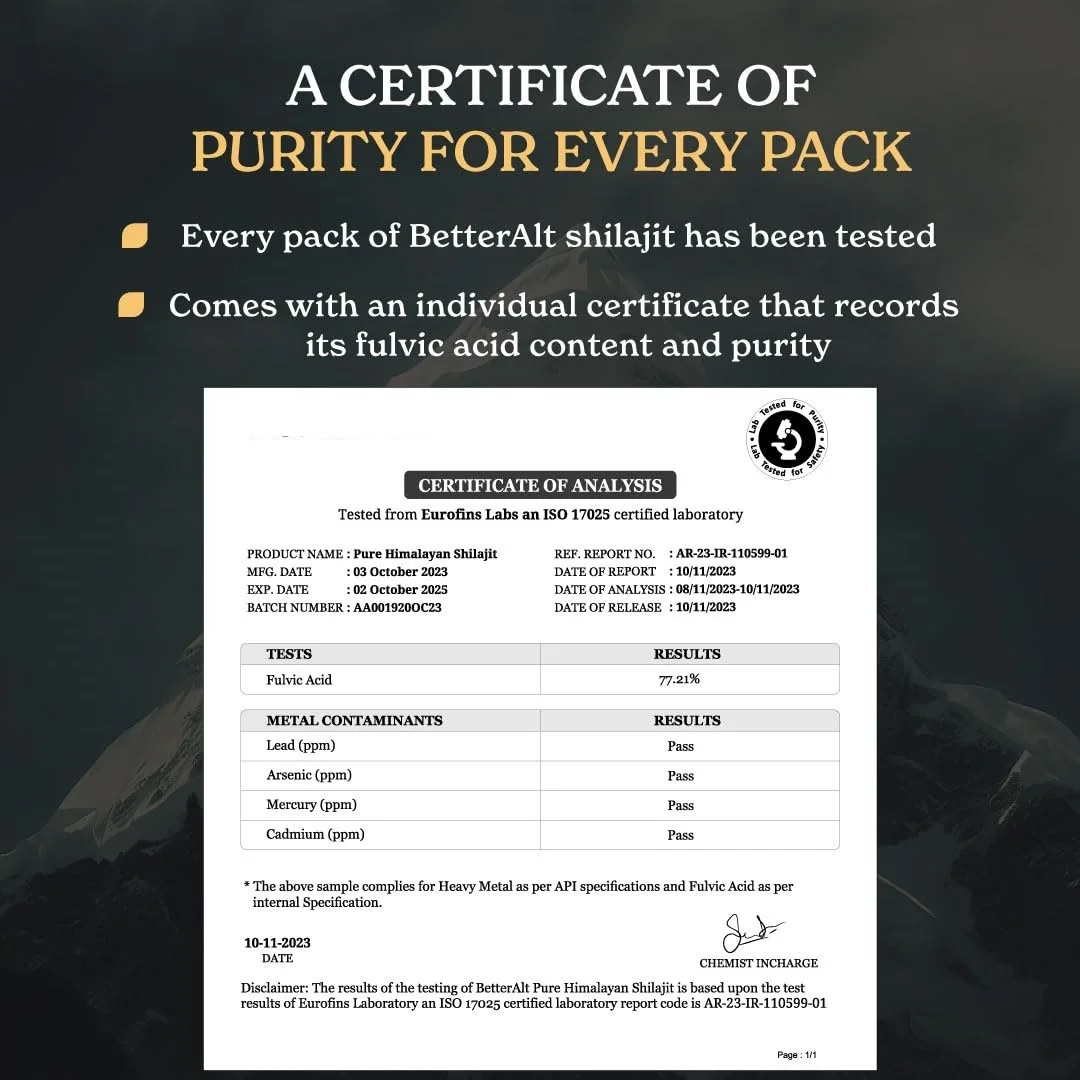 OEM Pure Himalayan Shilajit Resin Gold Grade 100% Pure Shilajit with Fulvic Acid & 85+ Trace Minerals