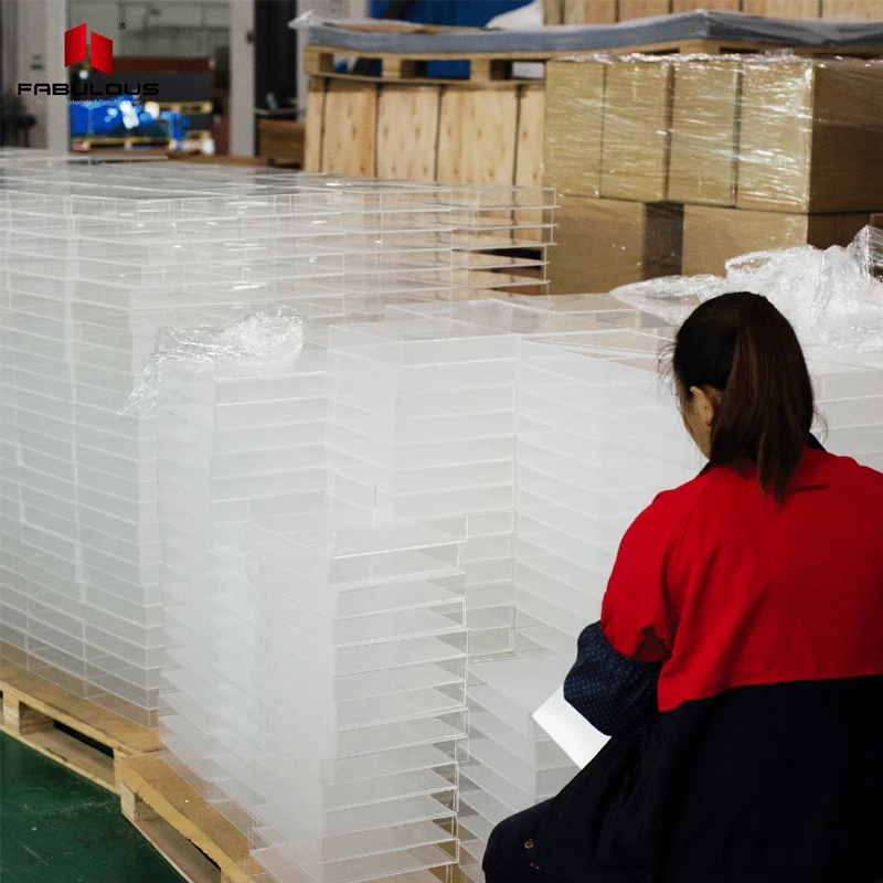Custom Size Clear Extruded Acrylic Plastic Case Fabulous Place Card Display Rack with Lids Acrylic Boxes for Display