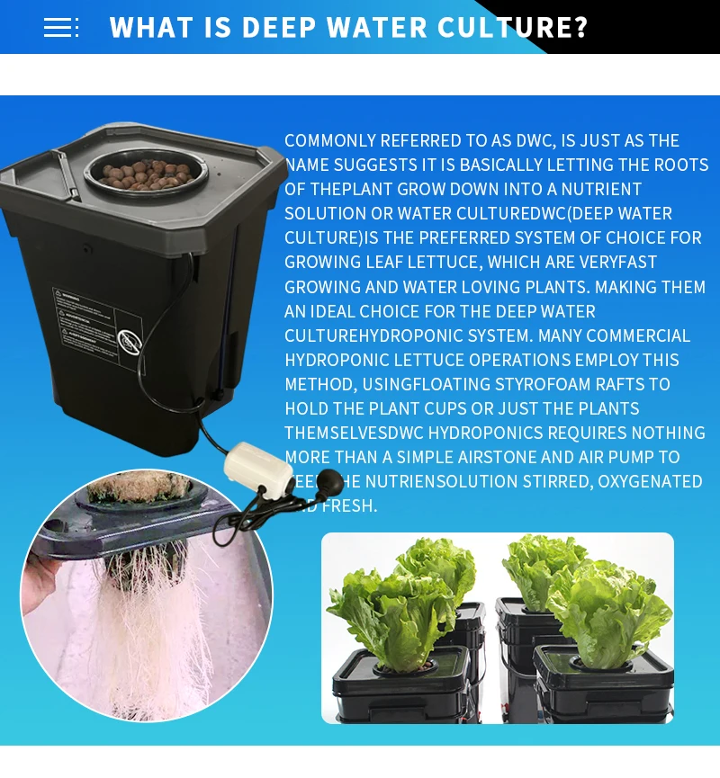 6 Gallon Square Pot Dwc Hydroponic System Single Clone Bucket
