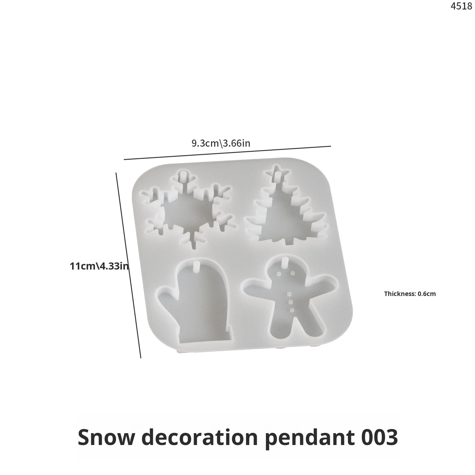 DIY Christmas Series Pendant Silicone Mold Eco-Friendly Christmas Tree Reindeer Snowflake Snow Gloves Pendant Mold manufacture