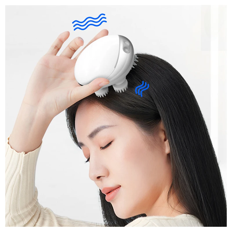 Wireless Easy Use Electric Silicone Scalp Massager Stress Release No  Vibrating Hot Compress Head Massager