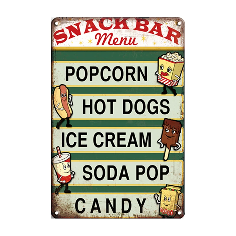 snack bar signage