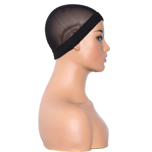 Not Slipping dia 21.1cm Mesh Dome Wig Cap Black Wig Cap Ultra Stretch