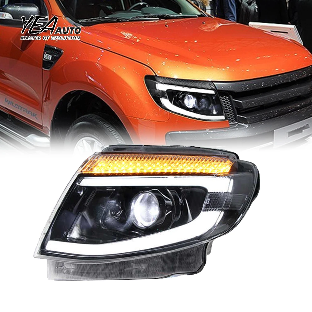 مصابيح أمامية LED، مصباح أمامي لسيارة ford Ranger T6، مصباح أمامي، مصباح أمامي LED 2012 2013 2014، مصابيح أمامية للبيك أب