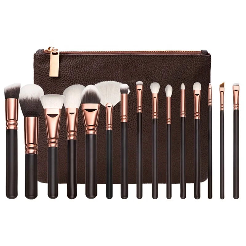 High quality makeup brush 15pcs sets private label makeup brushes set make up brushes wholesale with