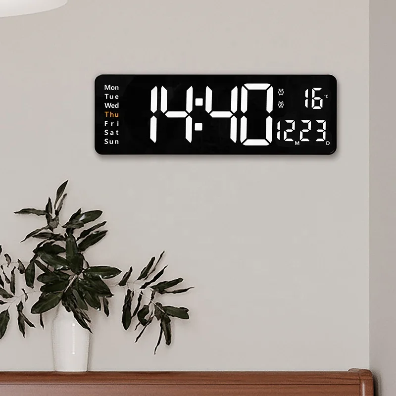 Multi-function Modern Home Living Room Office Deco Reloj De Pared Digital Table Desk Clocks LED Large Screen Clock Wall