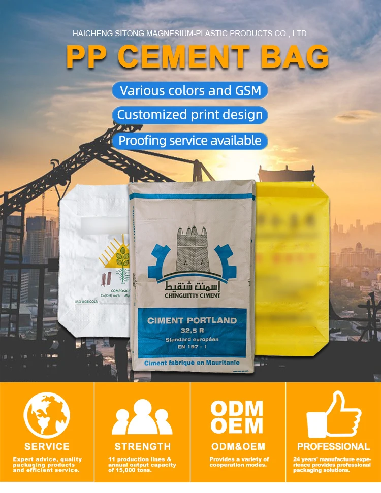 Waterproof Empty 25kg 50kg Laminated Pp Valve Cement Bag With Block