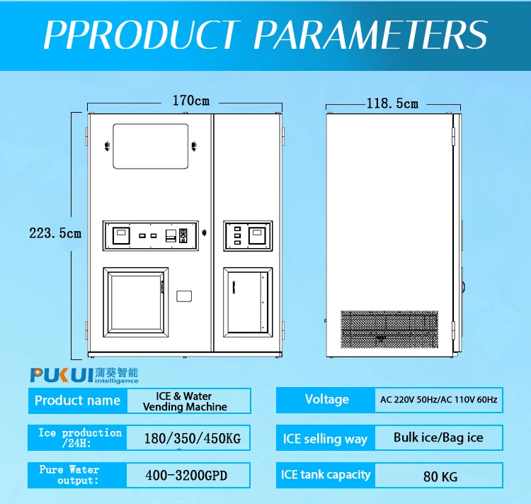 Automatic Ice and Water Vending Machine with Bagging System for Sale Bag Ice and Bulk Ice and Pure Water