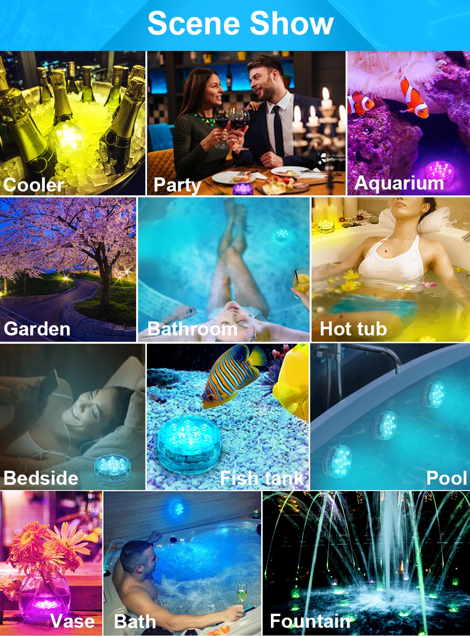 Ip68 Waterproof Fun Pool Accessories,Cool Pool Accessories,Rechargeable