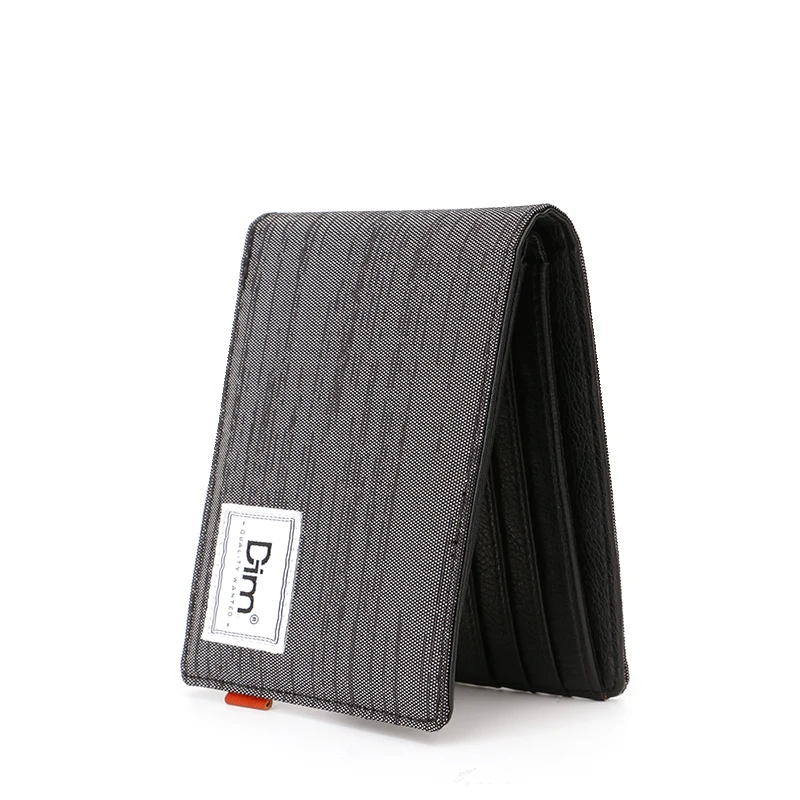 Minimalist RFID Blocking Bifold Wallet Front Pocket Genuine Leather Nylon Slim Men’s Wallet