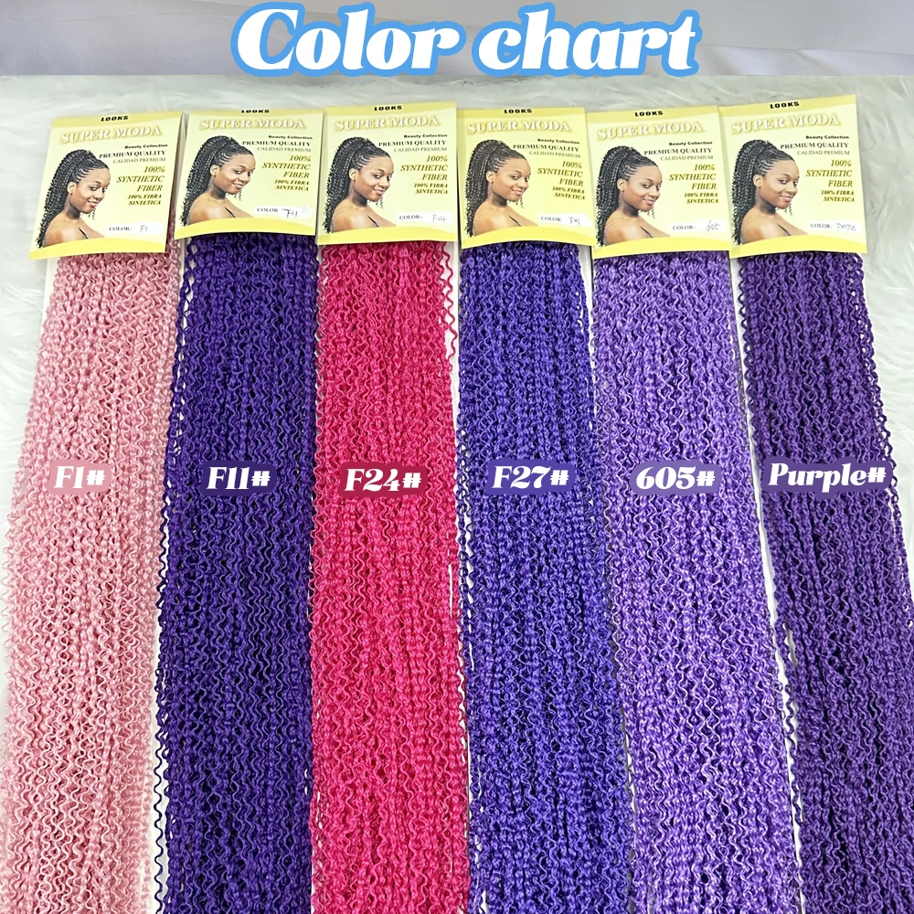 24inch Curly Zizi Braids - Bright Pink Micro Hair Extensions