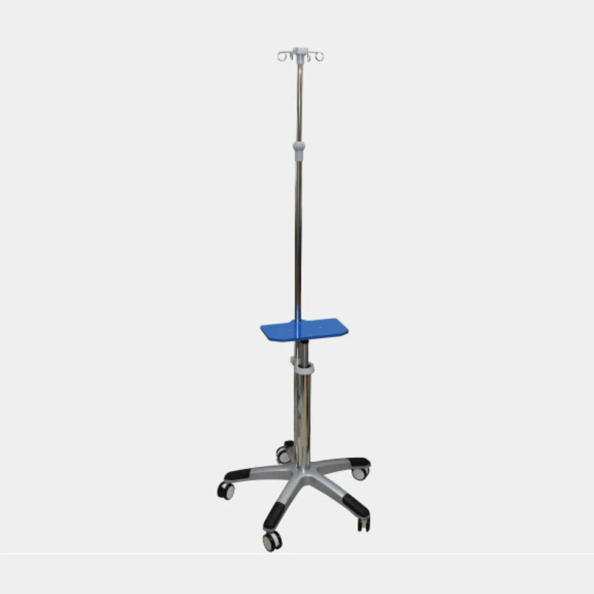 Durable 304 Stainless Steel Infusion Pole IV Drip Stand for Hospital Bed with Pallets Strong and Long-Lasting Material