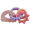 Bracelet triple anneau espace en silicone violet