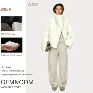 Wholesale Women's Woolen Down Jacket with Plain Dyed Maxi Regular Sleeve Winter Outerwear Keep Warm Eco-Friendly Button