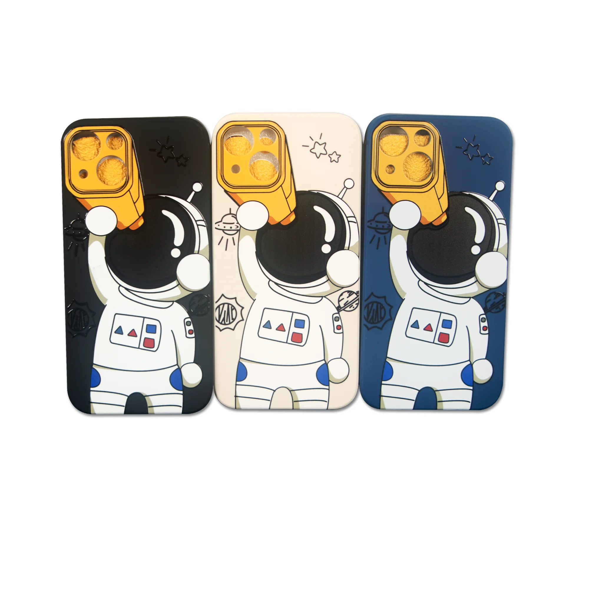 Cute Astronauts Cartoon 2d Print Silicone Phone Case Back Cover For Iphone 6 7 8 Plus X Xr Xs 11 5606