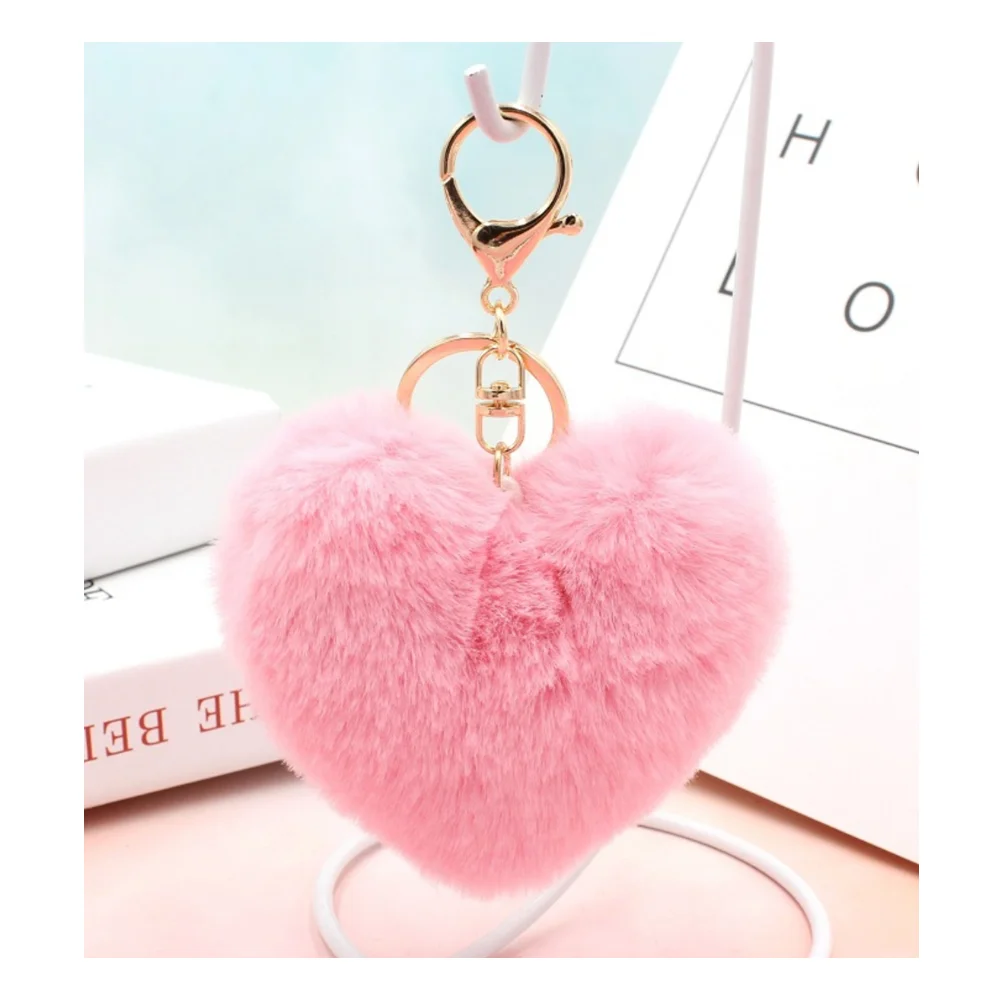 Брелок с розовой лентой помпоном для губ