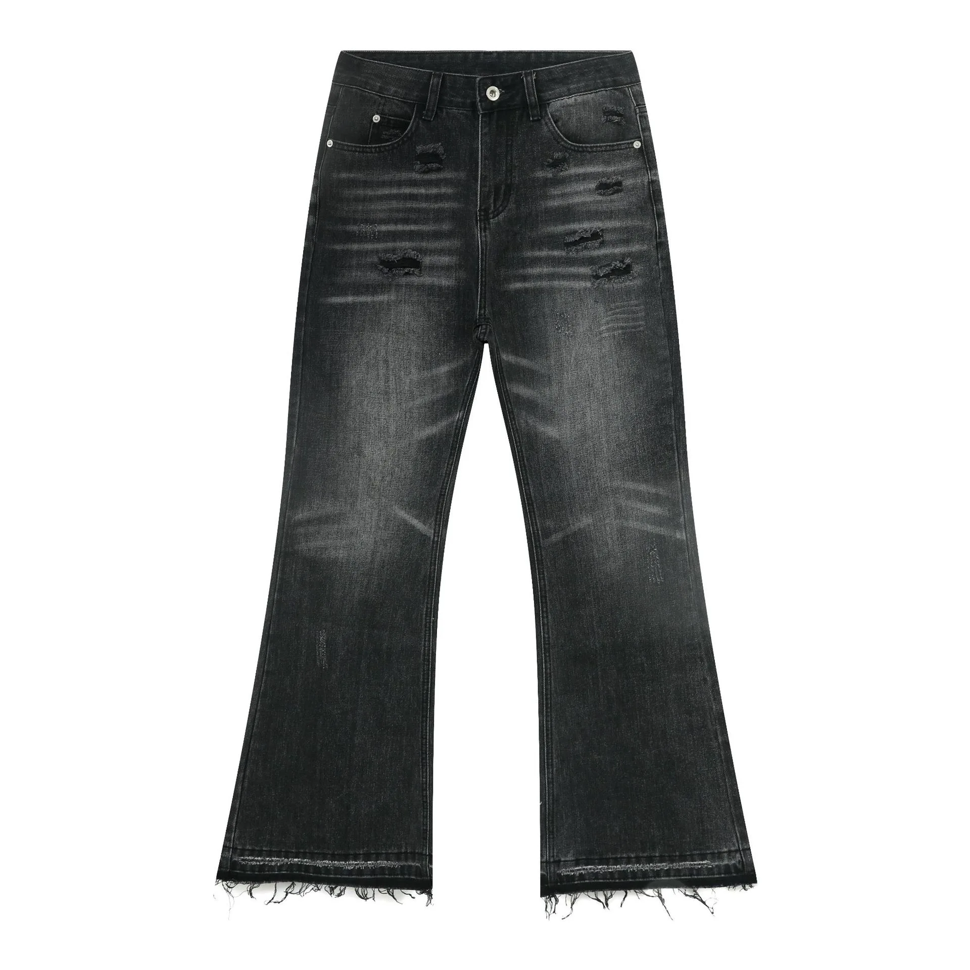 ★韓国人気★aeae★RAW EDGE FLARE JEANS Vintage Raw Edge Flare Jeans Korean Women's High Waist Slim