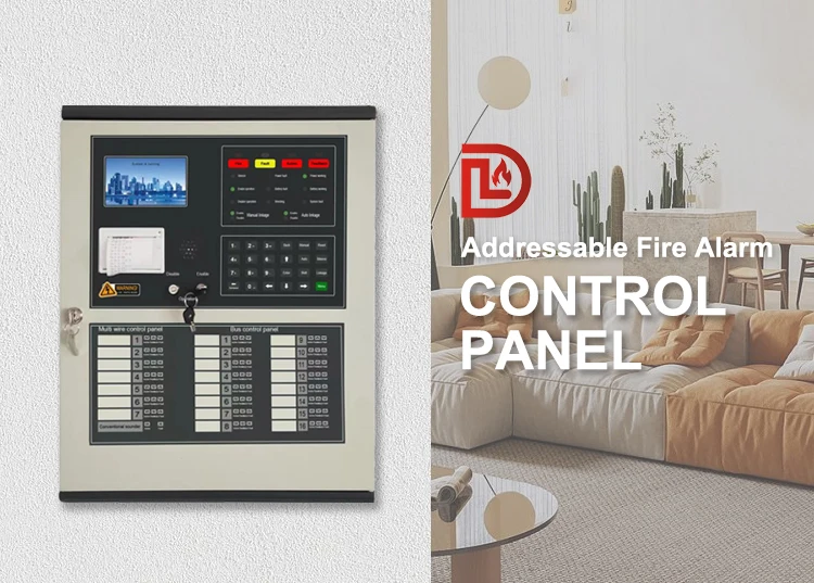 2 Loops Addressable Fire Alarm Control Panel 16 Zones Control Panel Firefighting Equipment