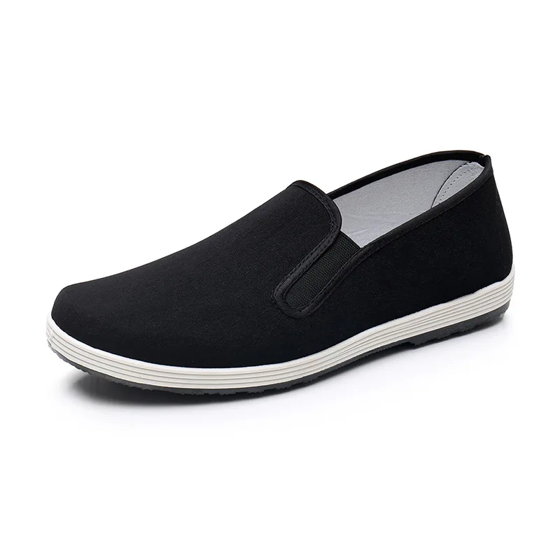 2023 Old Beijing Chinese Traditional Handmade Cloth Canvas Shoes Rubber Sole Non-slip Cloth Shoes Breathable Soft Kungfu Shoes