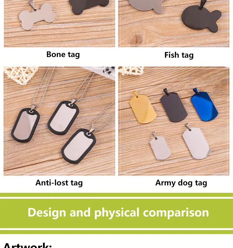 Custom Sublimation Cute Blank Bone Shape Stainless Steel Metal Id Pet ...