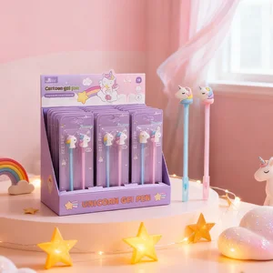 Unicorn Cap Gel Pen Vibrant Metallic Ink, Smooth Writing for Journaling and Office Supplies