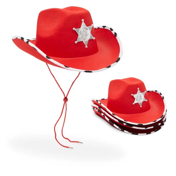 red cowboy hat with stars