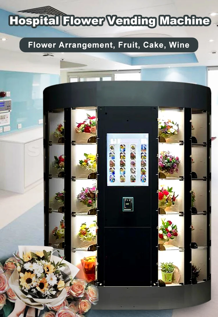 New Fresh Flower Vending Machine With Coin Operant Cash Pay High