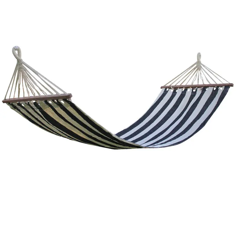 Outdoor Outdoor Leisure Striped Color Single Cotton Canvas Hammock With