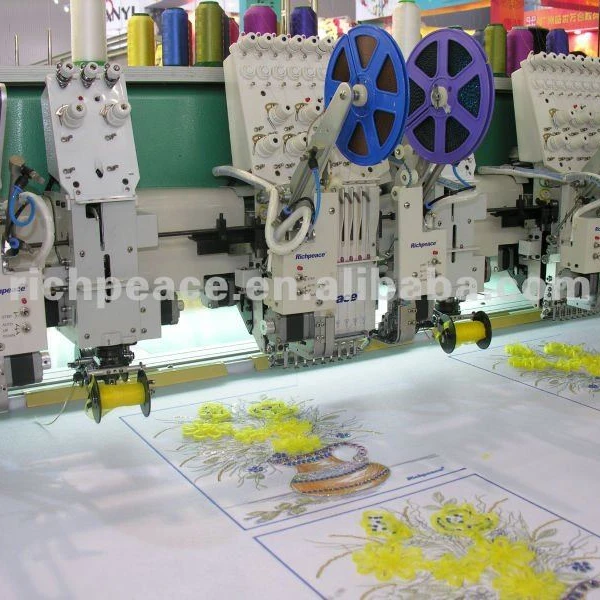 Richpeace Computerized Multi Heads Mixed Coiling Embroidery Machine for Garment