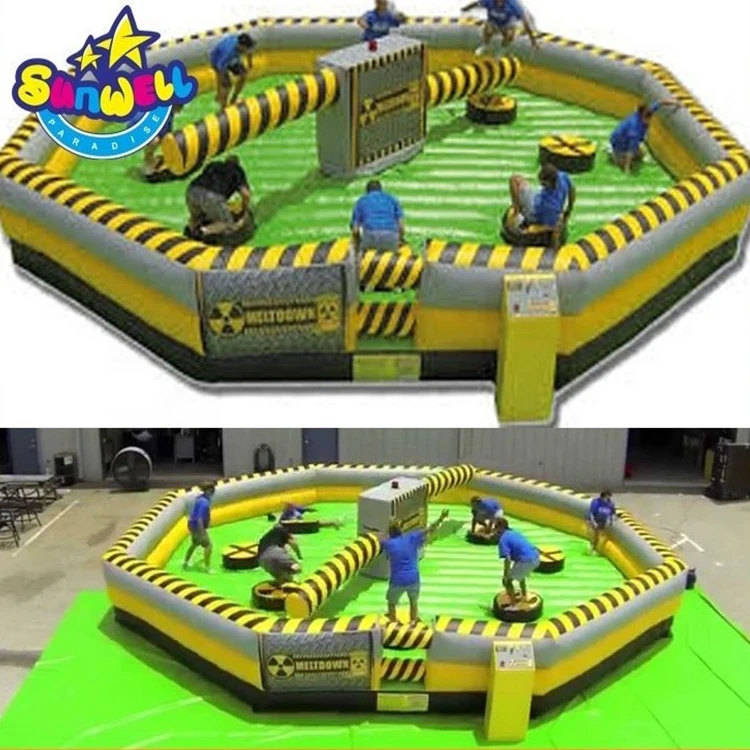 Carnival Game Inflatable Jumping Wipe Out Mechanical Meltdown for Last One Standing