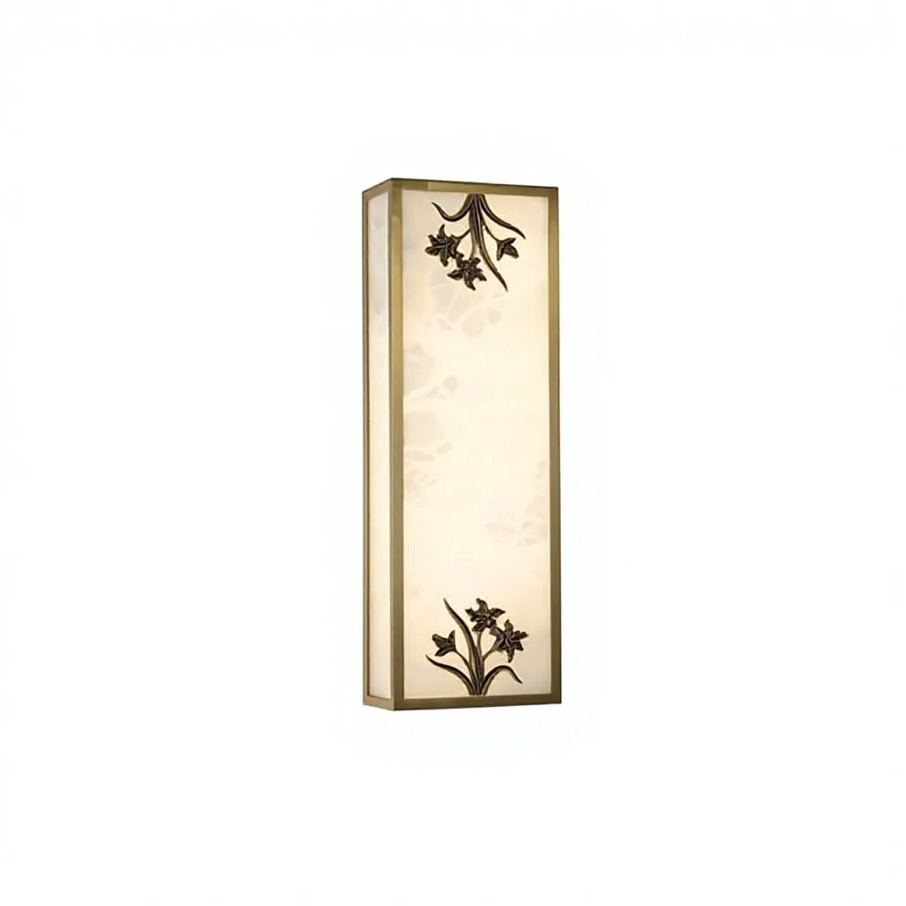 New Chinese Style All-Copper Cloud Stone Modern Simple Living Room TV Background Long Strip Corridor Bedroom Wall Lamp Universal