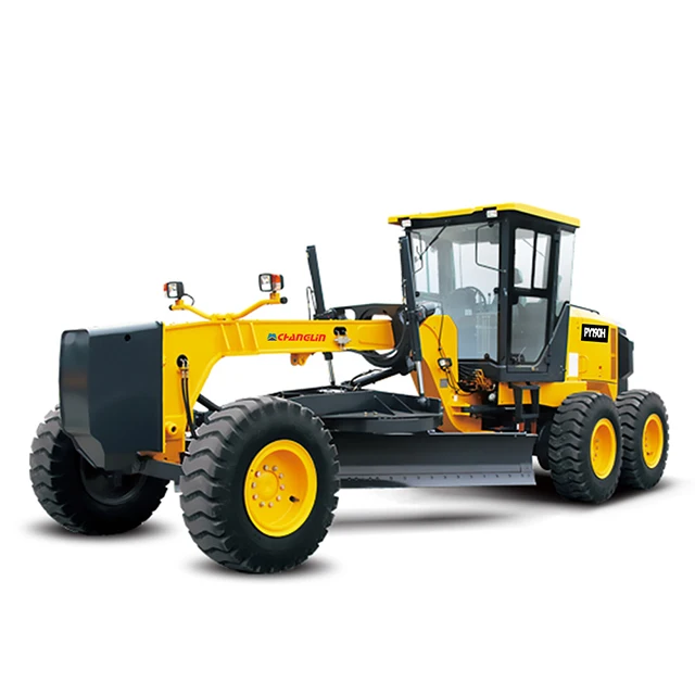 Running Laser and GPS Motor Grader with Front Blade and the Ripper