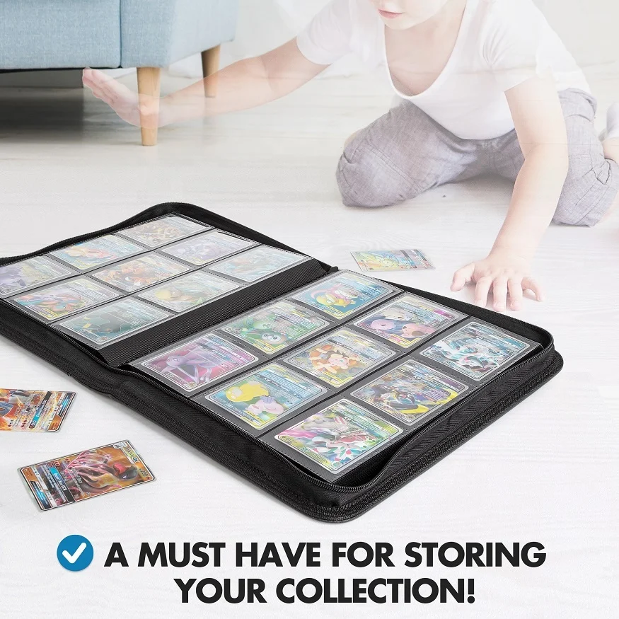 Custom 9 Pocket Binders Pokemoned Yugioh Graded 900 Card Kpop Cards  Baseball Pokemone Card Binder