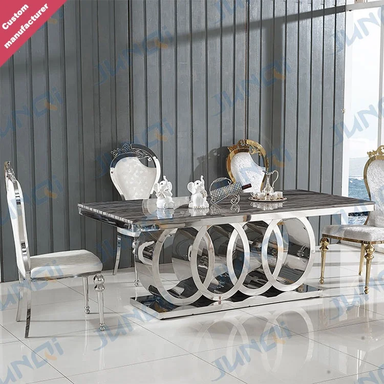 Foshan Factory Rectangular Customized Size Home Use Living Room for Sale Marble Top Dining Table