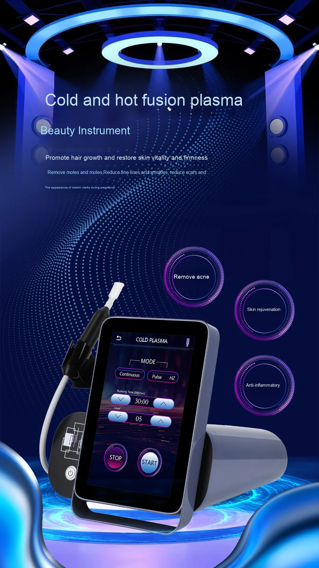 6 in 1 Hot Cold Plasma Fusionable Plasma Pen Professional Improve Fine Lines Jet Plasma System Beauty Machine